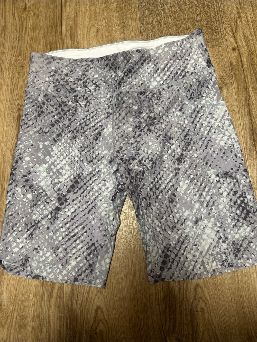 Calvin Klein Gray Snake-Print Bike Shorts